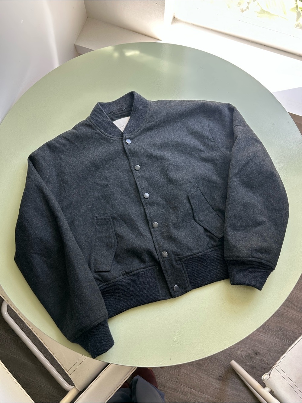 Aritzia Babaton charcoal Grey/Black translation Bomber Jacket